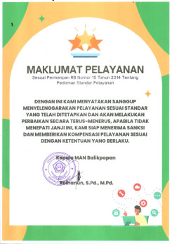 LAYANAN MADRASAH ALIYAH NEGERI BALIKPAPAN